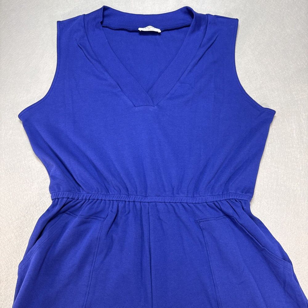 Zenana Romper Sleeveless V-neck Cobalt Blue, Pockets,Sz 2X Comfy, Preppy, Dress‎ - Picture 3 of 9